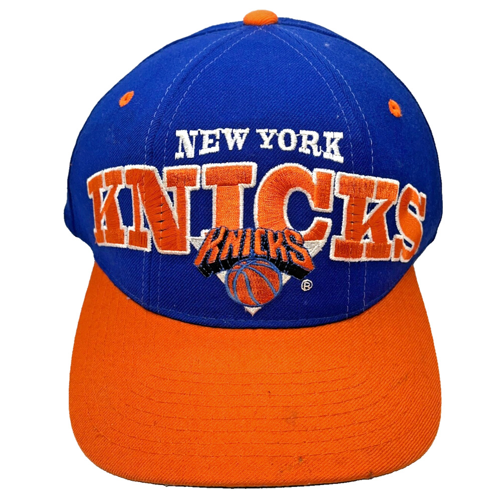 New York Knicks Starter Tri-Power Snapback Hat NBA Blue Orange 90s Vintage - Picture 2 of 9